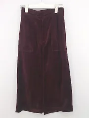 ◇ N. NATURAL BEAUTY BASIC バックスリット ベロア 膝下丈 ペンシル スカート サイズM ボルドー系 レディース P  【1212230006229】