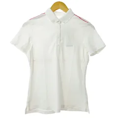 アディダス adidas ゴルフ GOLF タグ付き ボタンダウン ポロシャツ カットソー 半袖 ロゴラバープリント L 白 0819