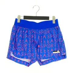 アディダス バイ ステラマッカートニー adidas by Stella McCartney ポリエステル ロゴ総柄 ショートパンツ ハーフパンツ M ブルー 青 国内正規