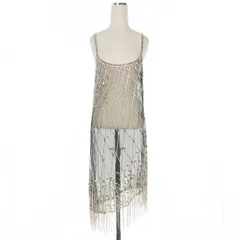 ディースクエアード DSQUARED2 23AW Caga Mesh Mini Dress クリスタル装飾 シースルー キャミワンピース ドレス 40 ブラック 黒 S72CV0453 国内正規のサムネイル