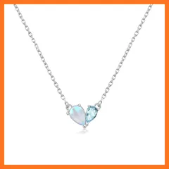 【新品】 [immobird] ハート ネックレス レディース「愛の証」誕生石 ペンダント ムーンストーン シルバー925 金属アレルギー対応 クリスマス ネックレス アクアマリン アクセサリー 誕生日 クリスマスプレゼント 女性