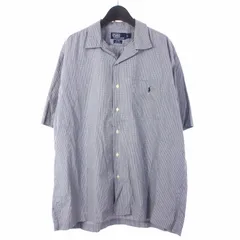 ポロ バイ ラルフローレン Polo by Ralph Lauren ワンポイントロゴ チェックシャツ 半袖 L ブラック/ホワイト 黒 白