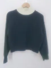 ◇ CAST: キャスト コロン ハイネック 長袖 ニット セーター サイズM ネイビー グリーン イエロー レディース P  【1212260005667】