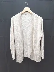 ◇ MURUA ムルーア 起毛　総柄　長袖 ニットジャケット サイズF クリーム系 レディース E  【1212260012870】