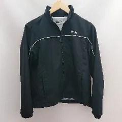 ◇ FILA フィラ ジップアップ　ブランドロゴ 長袖 ジャケット サイズM ブラック系 レディース E  【1212260012481】
