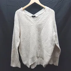 ◇ apart by lowrys　アパートバイローリーズ Vネック　ケーブル 長袖 ニット サイズF ホワイト系 レディース E  【1212260012054】