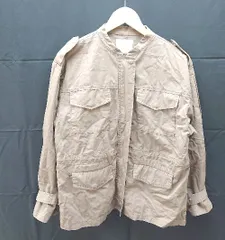 ◇ URBAN RESEARCH ITEMS ノーカラー ドロスト 長袖 シャツ ミリタリー ジャケット サイズF ベージュ レディース E  【1212260018544】