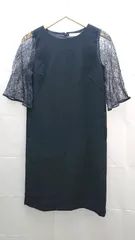 ◇ BEAMS LIGHTS ビームス ライツ 入園 入学 卒園 袖レース 七分袖 膝丈 ワンピース サイズ36 ネイビー レディース E  【1212260017974】
