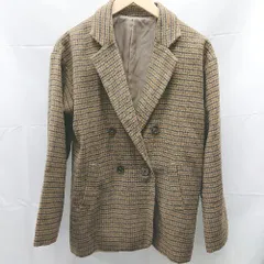 ◇ byYOUANCE バイユアンス グレンチェック 長袖 ジャケット サイズF ブラウン/マルチ レディース E  【1212260020066】
