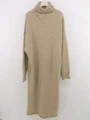 ◇ select MOCA セレクトモカ タートルネック 長袖 膝下丈 ニット ワンピース サイズF ベージュ系 レディース P  【1212270000577】