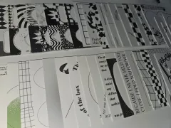 ウール モノトーン 黒白 メモ用紙 45種類 450枚 バラ売り まとめ