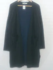 ◇ MOUSSY マウジー 長袖 ロング ニット カーディガン サイズ F ブラック レディース P  【1212270004582】