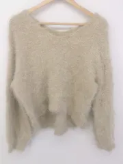 ◇ GYDA ジェイダ Vネック 長袖 シャギーニット セーター サイズ F ベージュ レディース P  【1212270004445】