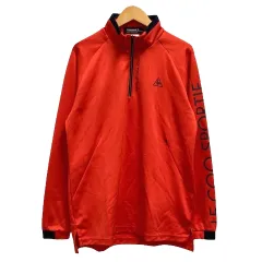 ルコックスポルティフ le coq sportif トレーナー ハーフジップ トップス ストレッチ ロゴ プリント 長袖 M オレンジ