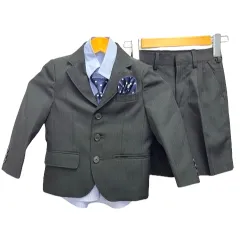 OLIVER HOUSE 4点セット セットアップ フォーマル スーツ ストライプ 100 黒 ブラック 青 ブルー 男の子