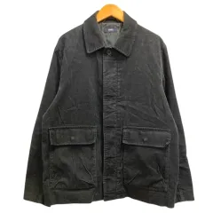 シップス SHIPS ジャケット ブルゾン ジップアップ 上着 コーデュロイ 長袖 無地 M 黒 ブラック