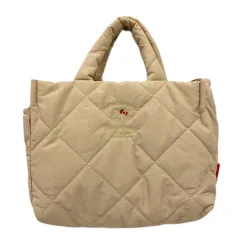 ルートート rootote ハンドバッグ ショルダーバッグ キルティング 中わた キティ 刺繍 ベージュ