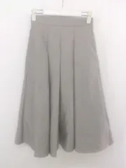 ◇ Couture brooch クチュールブローチ ウエストゴム 膝下丈 フレア スカート サイズ36 ライトグレー系 レディース P  【1212280008006】