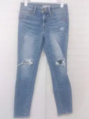 ◇ AZUL BY MOUSSY ストレッチ スキニー ダメージ加工 デニム ジーンズ パンツ サイズS インディゴ レディース P  【1212290003145】