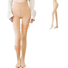 [Favoreal] 透け感タイツ レディース フェイクタイツ 裏起毛 着圧 ストッキング 伸縮性 秋冬防寒タイツ 一体式 厚手ストキング風 吸汗 肌色(10℃~25℃に適用) 1