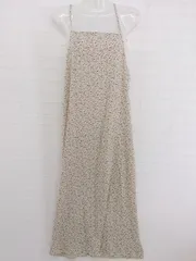 ◇ LAUIR ラウアー 花柄 スリット 膝下丈 キャミソール ワンピース ベージュ ブラウン レディース P  【1212290005026】