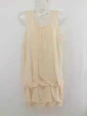 ◇ RADIATE ラディエイト シャーリング ノースリーブ ミニ ワンピース ライトオレンジ系 レディース P  【1212290004852】