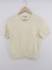 ◇ UNIQLO ユニクロ INES DE LA FRESSANGE ラメ 半袖 ニット カットソー サイズL アイボリー系 レディース P  【1212290005293】