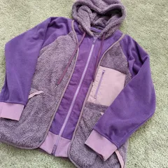 NO ID. ノーアイディー  【サイズ】  ONEサイズ　ボアジャケット　ブルゾン　ジャンパー　パープル　紫　ジップアップ　フリースジャケット　メンズ　中古　古着