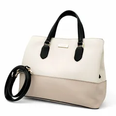 kate spade new york ケイトスペードニューヨーク ショルダーバッグ ハンドバッグ 2way バイカラー オフホワイト ベージュ系 斜め掛け クロスボディ 普段使い 通勤通学