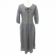 ピンクハウス PINK HOUSE ヴィンテージ VINTAGE 90s デニム ワンピース リボン 七分袖 日本製 ダークグレー