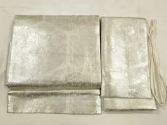 平和屋着物◎つけ帯 亀甲花文 銀糸 正絹 逸品 CABA3867qv - メルカリ
