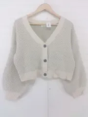 ◇ apres jour mignon アプレジュールミニョン 長袖 ニット カーディガン サイズF ベージュ系 カーキ系 レディース P  【1301060003307】