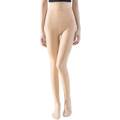 [Kemolpo] タイツ 裏起毛 レディース 透け感 フェイク ストッキング風 美脚 美尻 暖かい 防寒対策 伸縮性 ハイウエスト 冬用 (肌色,220g(0~15℃)) 0