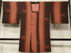 平和屋着物■道行コート　破れ雪輪草花文　暈し染め　ロング丈　正絹　逸品　CABB1477in