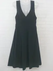 ◇ MAJESTIC LEGON マジェスティックレゴン レースアップ 膝下丈 ジャンパースカート サイズ F ブラック レディース P  【1301070000143】