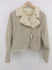 ◇ MAJESTIC LEGON マジェスティックレゴン 裏ボアファー 長袖 ジップアップ ジャケット サイズM ベージュ レディース P 【1301090012263】