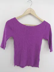 ◇ BEAUTY & YOUTH ビューティアンドユース UNITED ARROWS リブ 五分袖 ニット セーター パープル系 レディース P  【1301090012188】