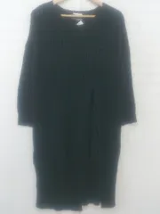 ◇ PATTERN TORSO パターントルソ antiqua スリット 長袖 膝丈 ニット ワンピース ブラック レディース P  【1301090014144】