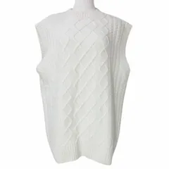 ユナイテッドアローズ UNITED ARROWS UWSC W/N ケーブル ベスト ニット 1518-199-0623 プルオーバー 厚手 カシミヤ混 白 ホワイト X