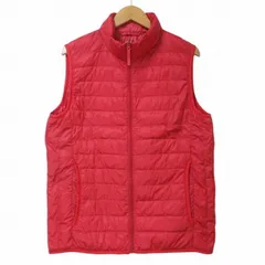 ユニクロ UNIQLO ウルトラライトダウンベスト ジップアップ ナイロン スタンドカラー M 赤 レッド X
