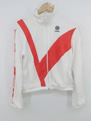 ◇ Reebok リーボック 長袖 ジップアップ ジャケット サイズM ホワイト レディース P  【1301090016902】