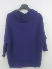 ◇ antiqua アンティカ コットンニット 長袖 カットソー パープル系 レディース P  【1301100006800】