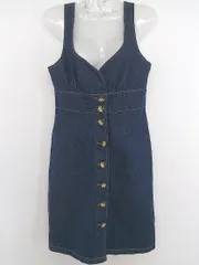 ◇ EDIT COLOGNE エディットコロン バックジップ デニム 膝丈 ジャンパースカート サイズ 3 ネイビー レディース P  【1301100006534】