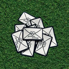 ハンドメイドタグ　レター　布タグ　刺繍タグ　ワッペン