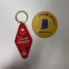 スパイダーマン ホテルキーリング+缶バッジ