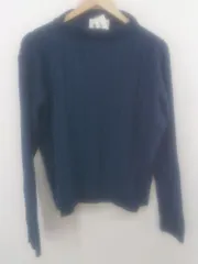 ◇ Go to by mizuno ゴートゥーバイミズノ ハイネック 長袖 ニット セーター サイズL ネイビー レディース P  【1301110001789】