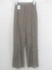 ◇ one after another NICE CLAUP チェック センタープレス パンツ サイズS ベージュ系 ブラウン系 ブラック レディース P  【1301110001611】