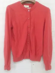 ◇ KATE SPADE NEW YORK キッズ 子供服 コットンニット 長袖 カーディガン サイズ 150 レッド レディース P  【1301110004414】