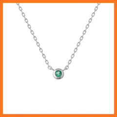 【新品】 [4℃(ヨンドシー)] 【5月誕生石】 シルバー エメラルド ネックレス 一粒 112534721916 誕生日 プレゼント レディース ジュエリーケース付き 0
