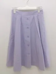 ◇ ◎ LAISSE PASSE ウエストリボン付 膝丈 フレア スカート サイズ36 パープル レディース P  【1301120004602】